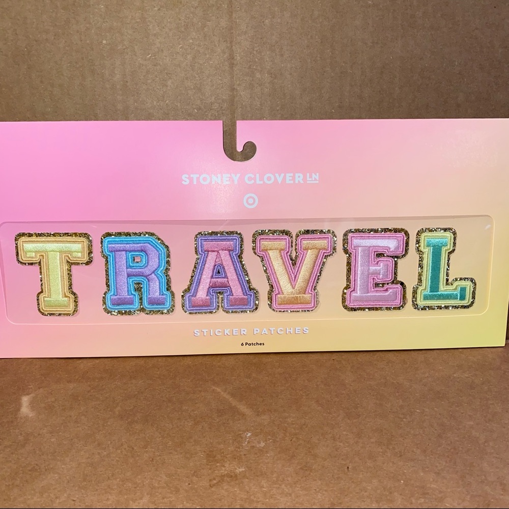 Stoney Clover Lane x Target TRAVEL Adhesive sticker patches pack 6 T R A V E L